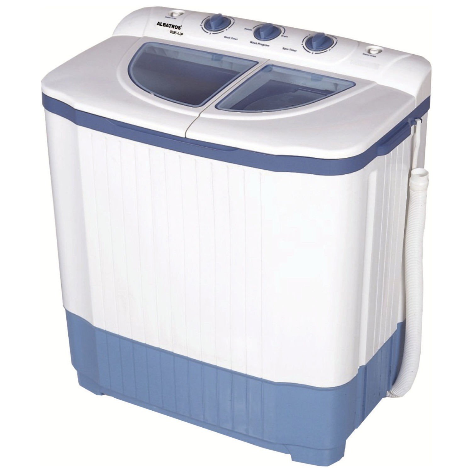 Albatros WMS 4,5P semi-automatisk vaskemaskine, 40 liter, 4,2 kg, hvid med blå