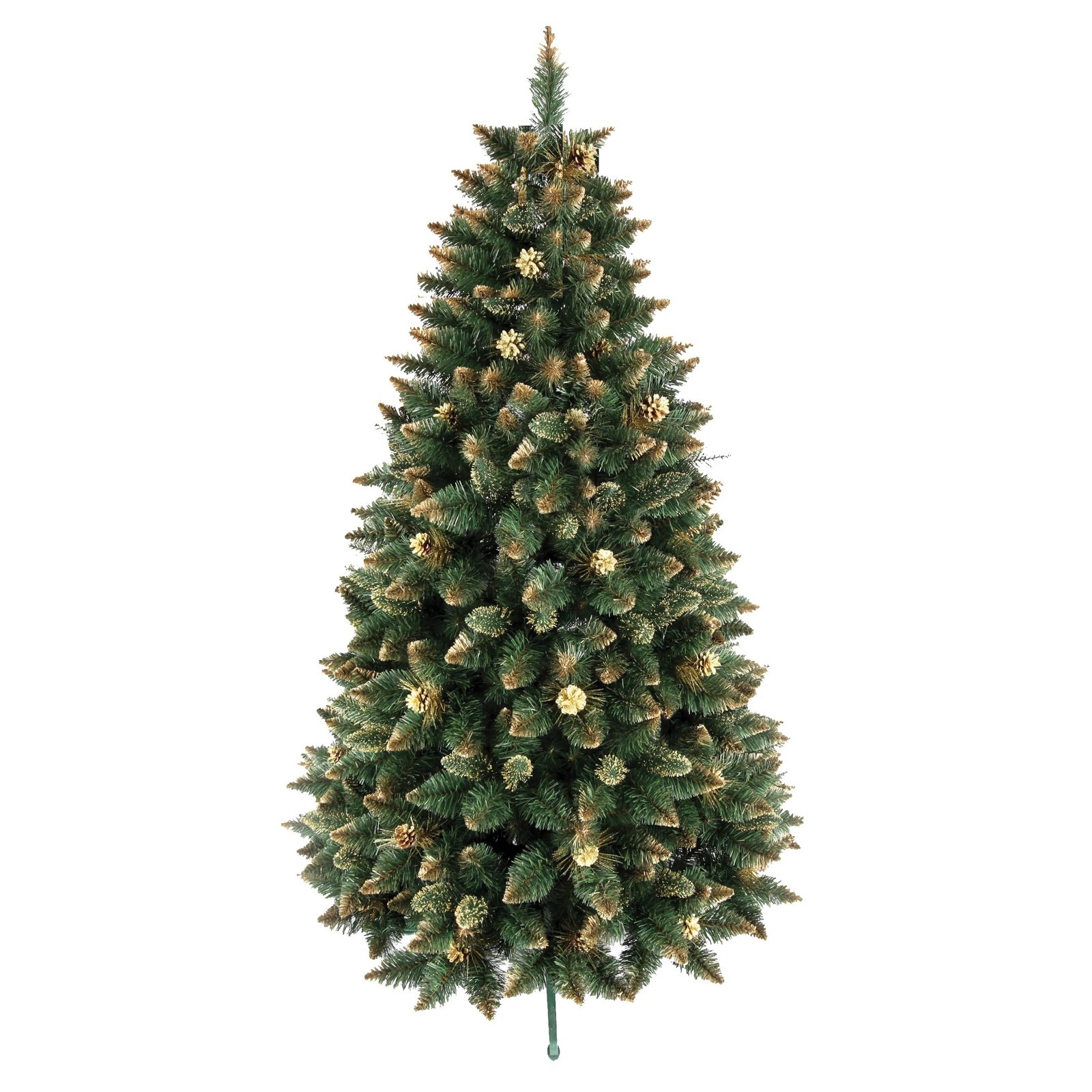 Kunstigt juletræ, snespidser og kogler, Navara Gold, 240 cm