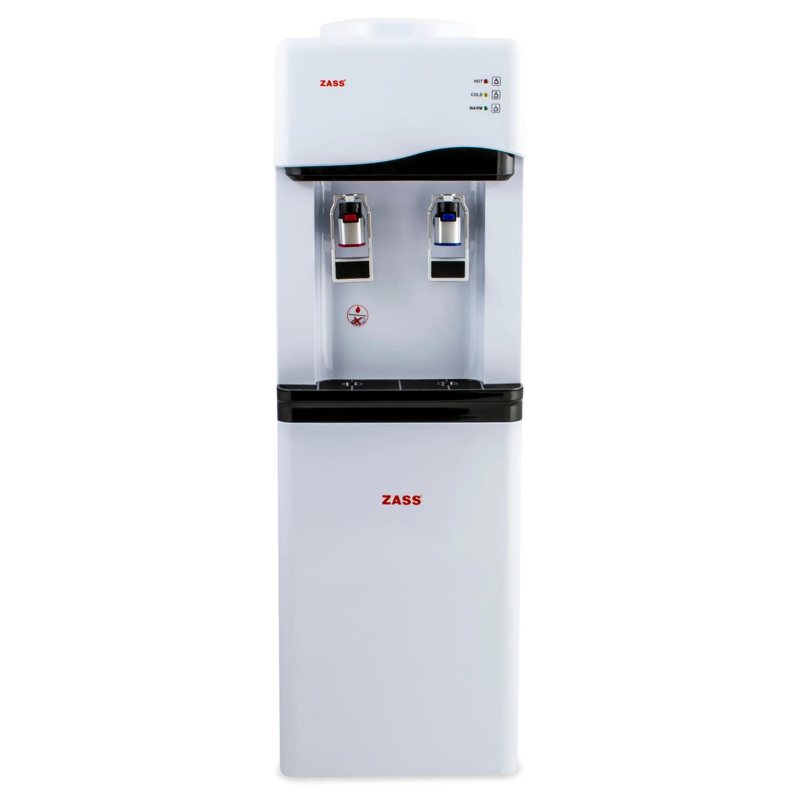Zass ZWD 02 CR vanddispenser, med minikøleskab 12 liter, hvid