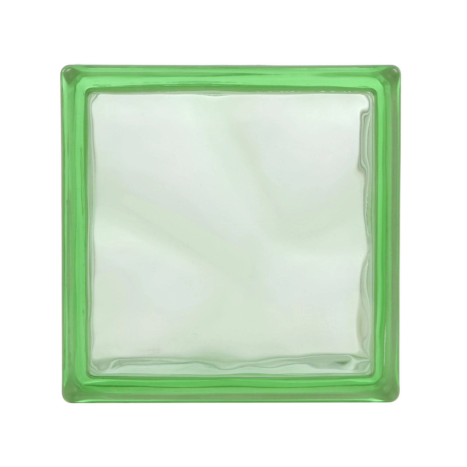 Grøn glasbyggesten, indvendig/udvendig, 19 x 19 x 8 cm